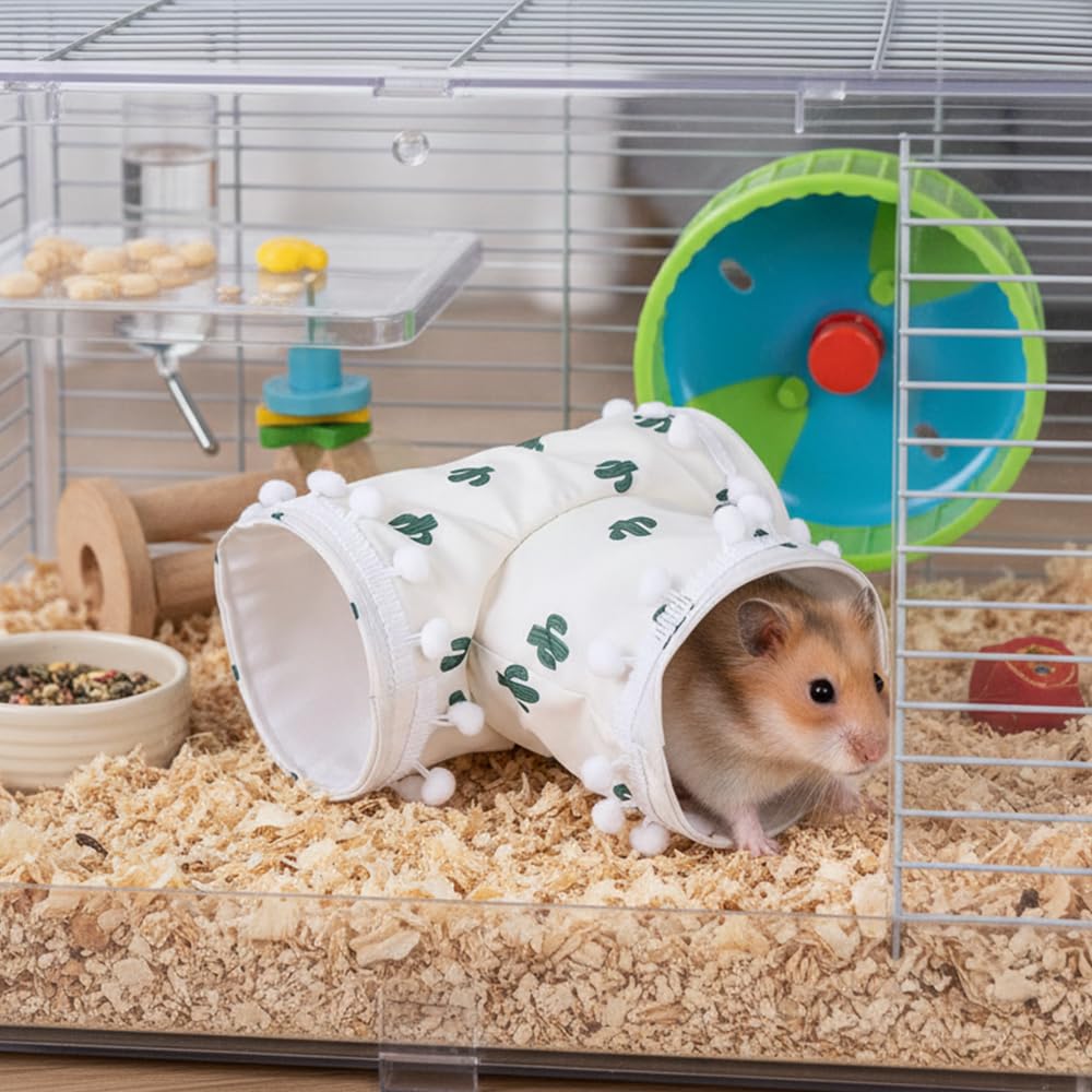 Tunnel a 3 Voies pour Cobayes,Lavable et Pliable,idéal comme Cachette pour Lapins d'Inde,Chinchillas,Hamsters,Lapins,Furets,Rats et Autres Petits Animaux