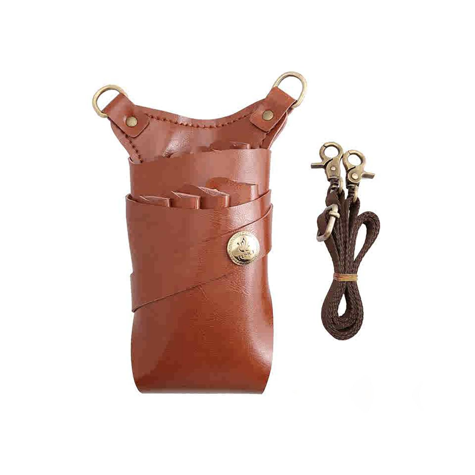 vrfvsdasAAS Hairdressing Tools Waist Bag, Shears Comb Holster with Waist Belt, Hairstylist Salon Spa Case for Hairdressers(Brown)