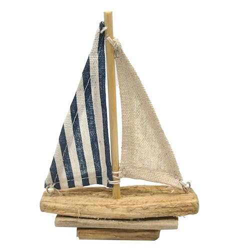 The Bridge Collection Mini Rustic Wooden Sailboat Decor - Small