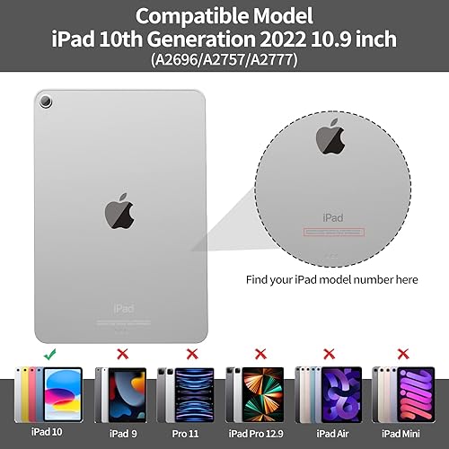 Miniatura 2 de Kenke Funda para iPad de 1110 generación con soporte para lápices de 1110.9 pulgadas 2025 A162022, carcasa trasera de TPU suave, funda híbrida