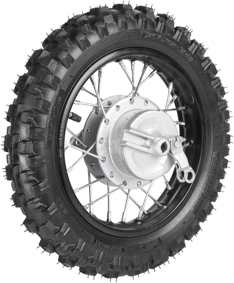 2.50-10 Dirt Bike Rear Wheel Drum Brake Assembly For CRF50 XR50 TTR50 SSR, 2.50x10 Tire & Rim for Pit Bike Off Road Motorcycle Parts, 420-37T-58mm Chain Sprocket & Axle