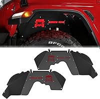 JROAD Aluminum Inner Fender Liners with 4 Red LED Lights for 2018-2022 Jeep Wrangler JL JLU & Gladiator JT