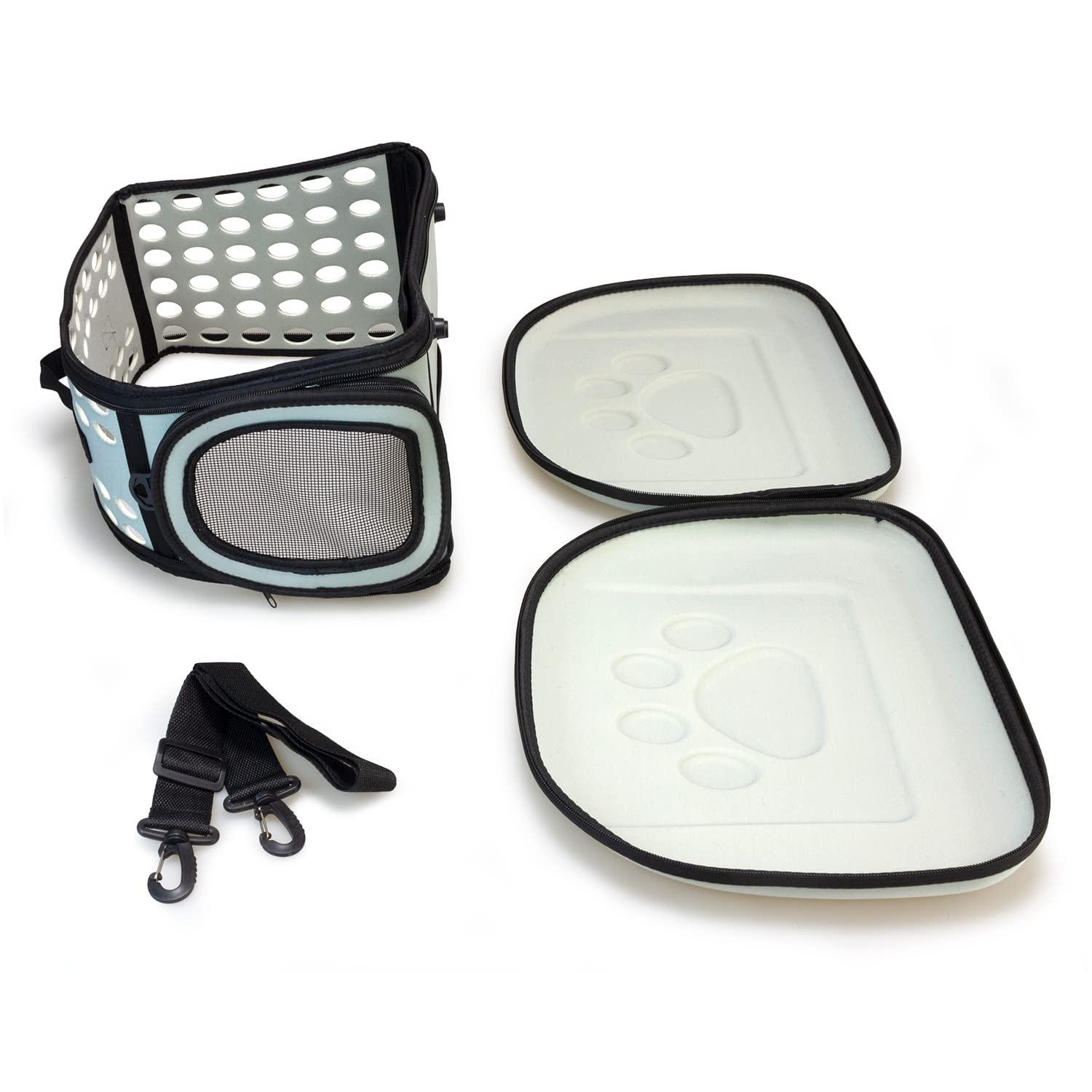 ARQUIVET Borsa da trasporto pieghevole grigia - 42 x 27 x 32 cm - Cani adulti, cuccioli, gatti e altri - zaino con griglia di ventilazione per cani e gatti