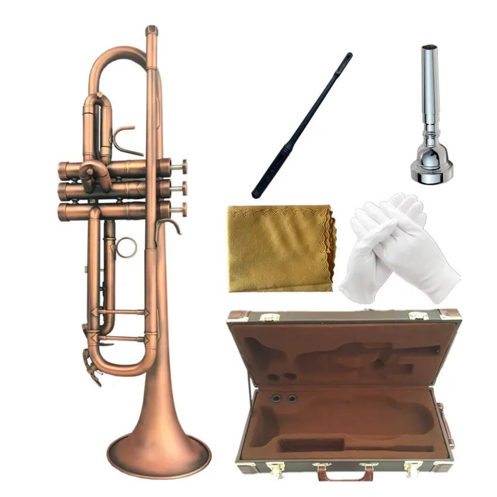 Trompetas para Estudiantes Trompeta Estándar BB Trompeta Boquilla Plateada Material Trompeta Instrumento Musical De Latón