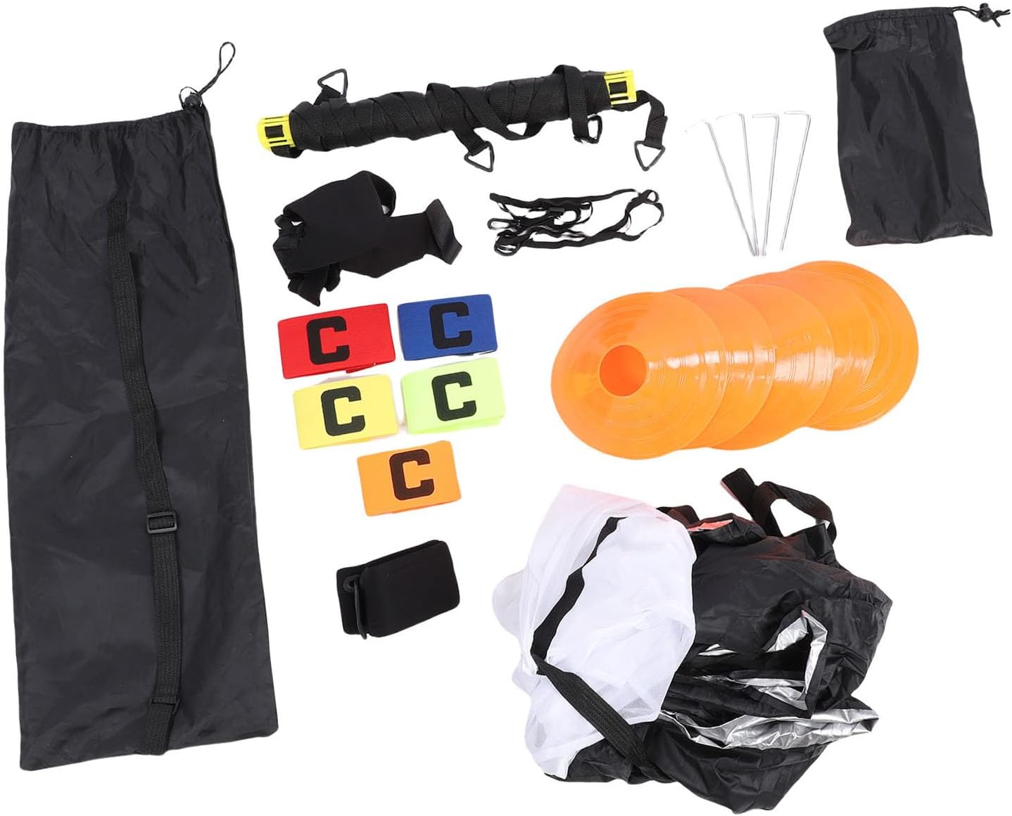 SUNGOOYUE Agility Ladder Speed Training Equipment Set,with Soccer Cones and Running Umbrella for Football Soccer Fitness Training Teens Adults Athletes