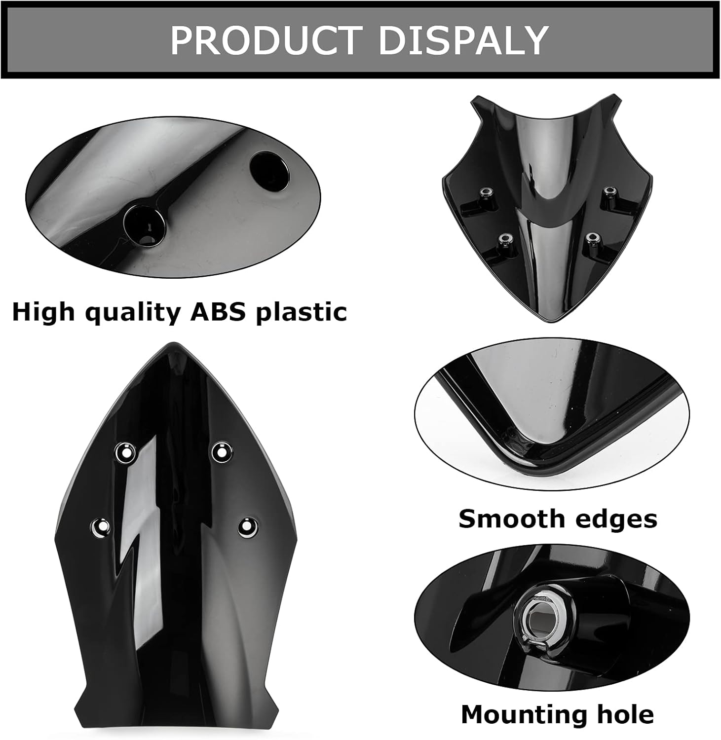 Windshield Windscreen Double Bubble for GSXS1000 GSXS1000F 2015-2021(Black)