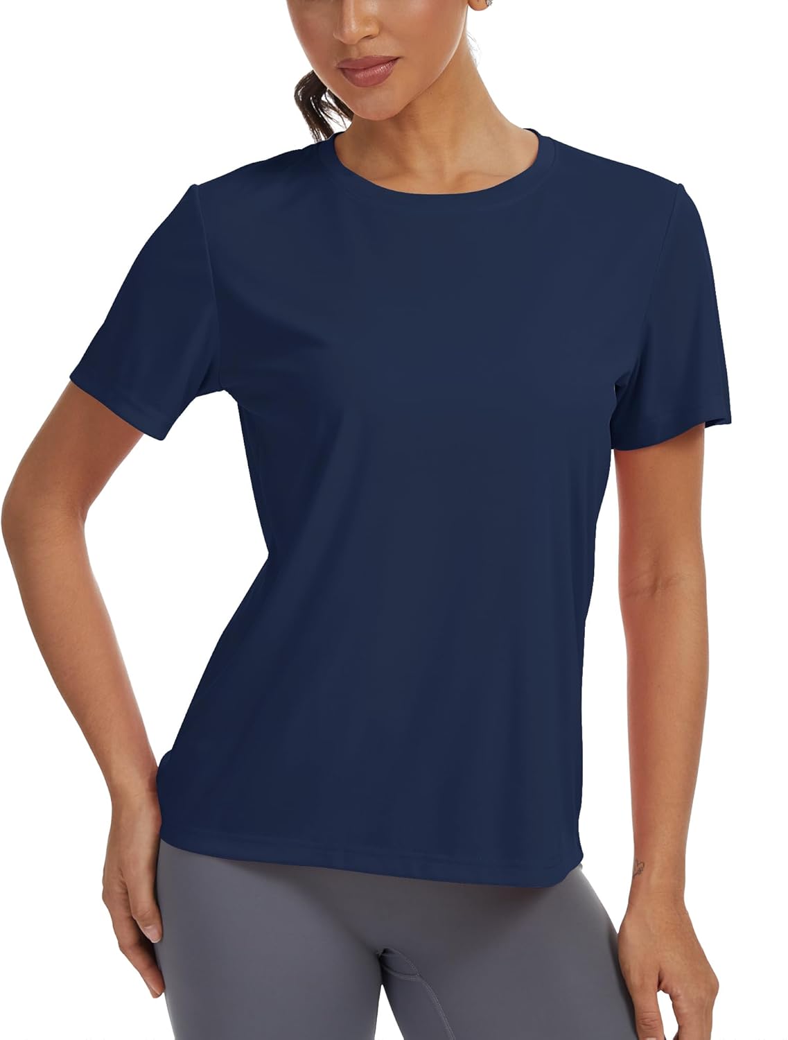 PLUMZJOY Women's Short Sleeve T-Shirts UPF 50+ UV Protection Quick Dry Shirts for Workout Hiking Running Rash Guard Tops