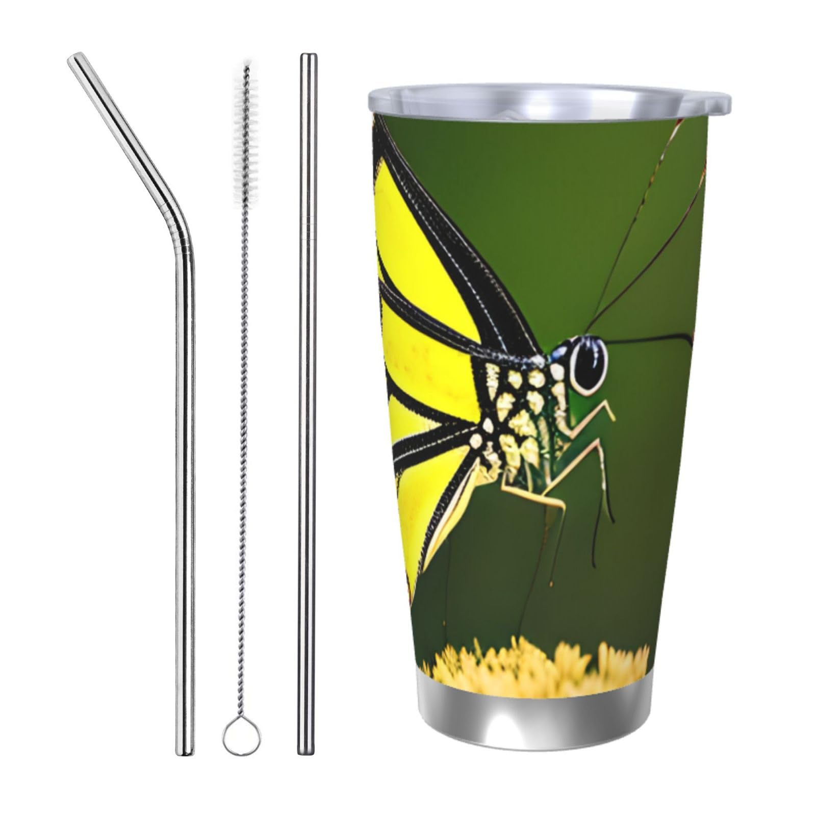 Gobelet isotherme haut de gamme en acier inoxydable 591 ml avec design papillon épuré