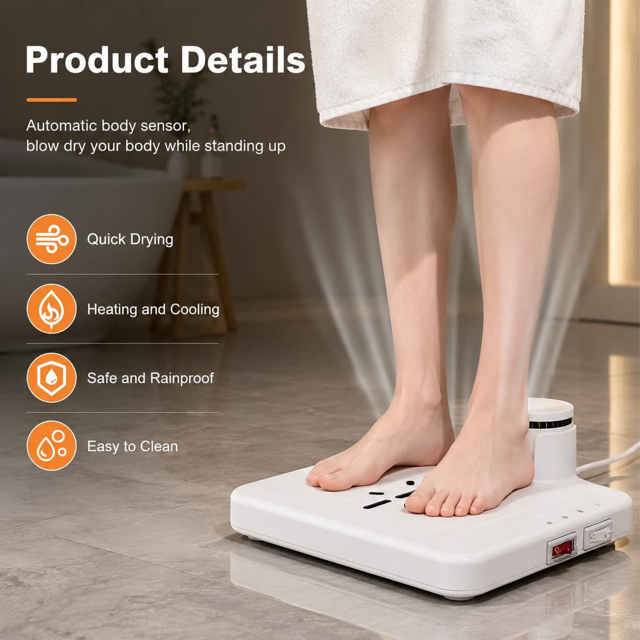Sèche-linge intelligent avec capteur automatique, moteur 15 000 tr/min, air chaud et froid