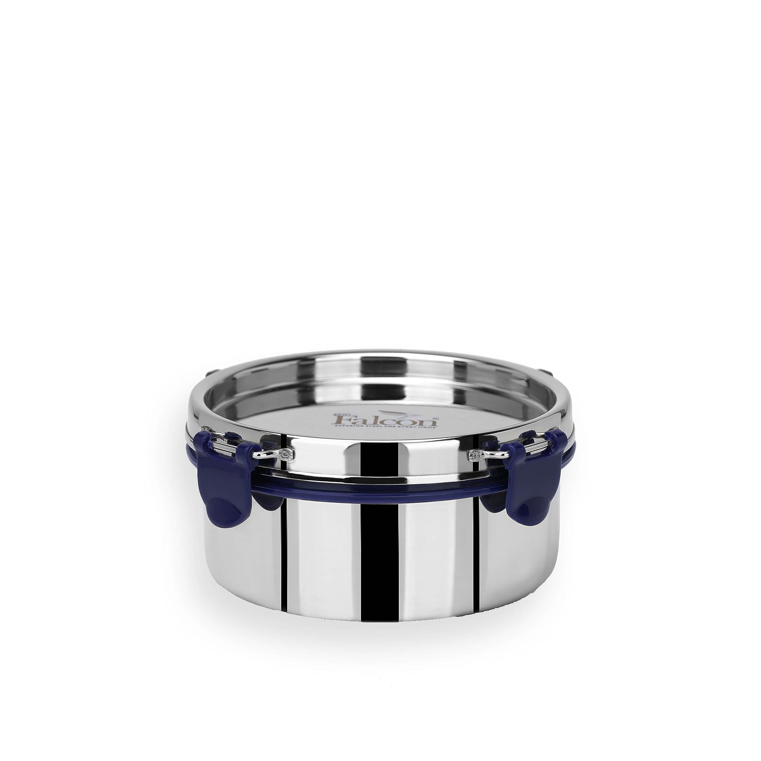 PDDFALCON EcoNxt Stainless Steel Lunch Box Set,With Airtight Lids,Easy to Clean,100% Leakproof With BIS Certified, Jindal Seal & Made In India Perfect for Office, School- Blue (600ml)