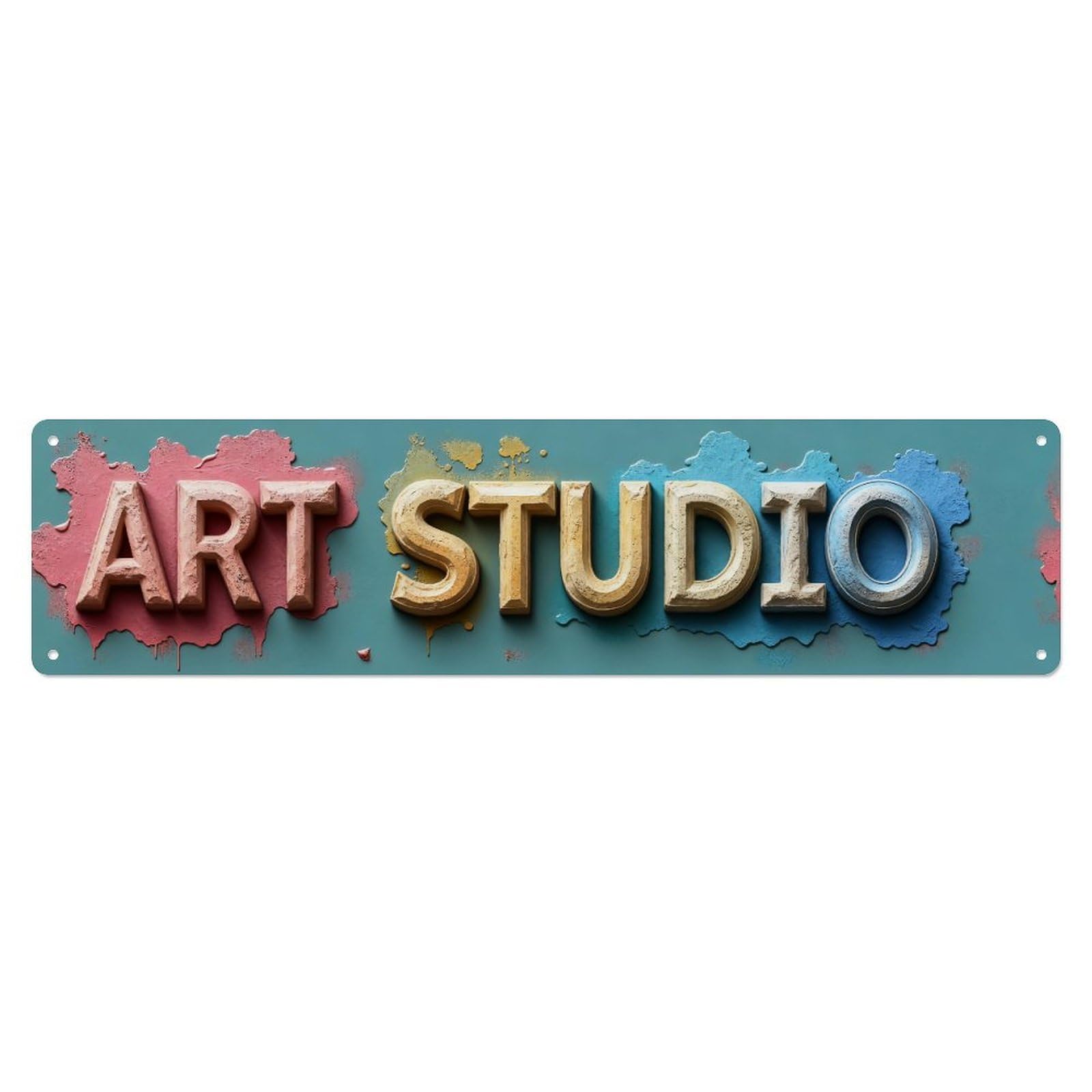 Art Studio Colorful Splash Design Metal Tin Sign Plaque