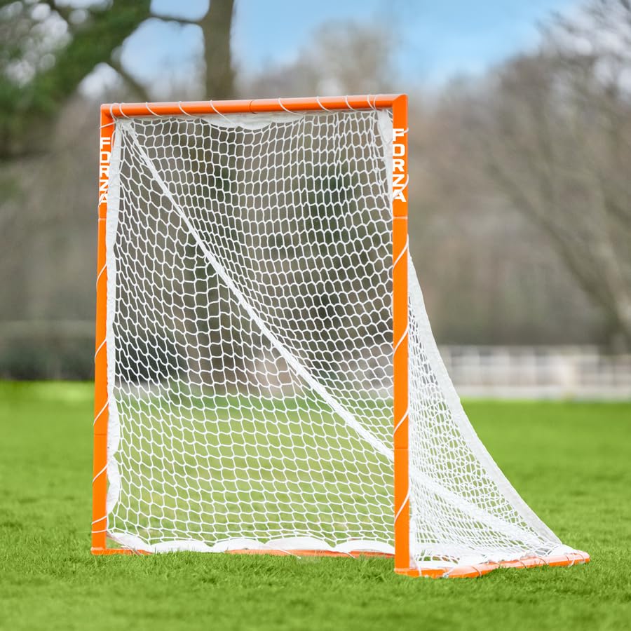 FORZA Folding Lacrosse Goal | Portable Steel Frame with Training Net Weatherproof & Freestanding with Easy Fold for Storage for Indoor and Outdoor Use (4ft x 4ft)