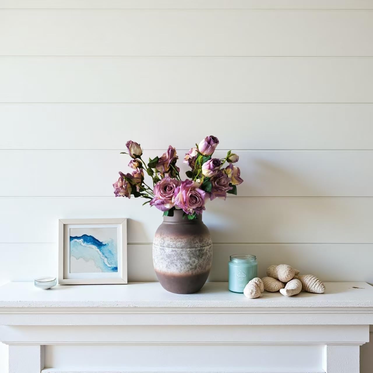 5PCS Artificial Silk Rose can be Used as Ornaments for Home, Nursing Home, Office, Farmhouse, Bathroom, Dining Table Center Decoration and Coffee Table Decoration. (Pink)