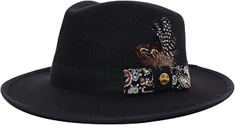 Classic Fedora Hats for Men Women Wide Brim Felt Hat Panama Dress Fedora Hat