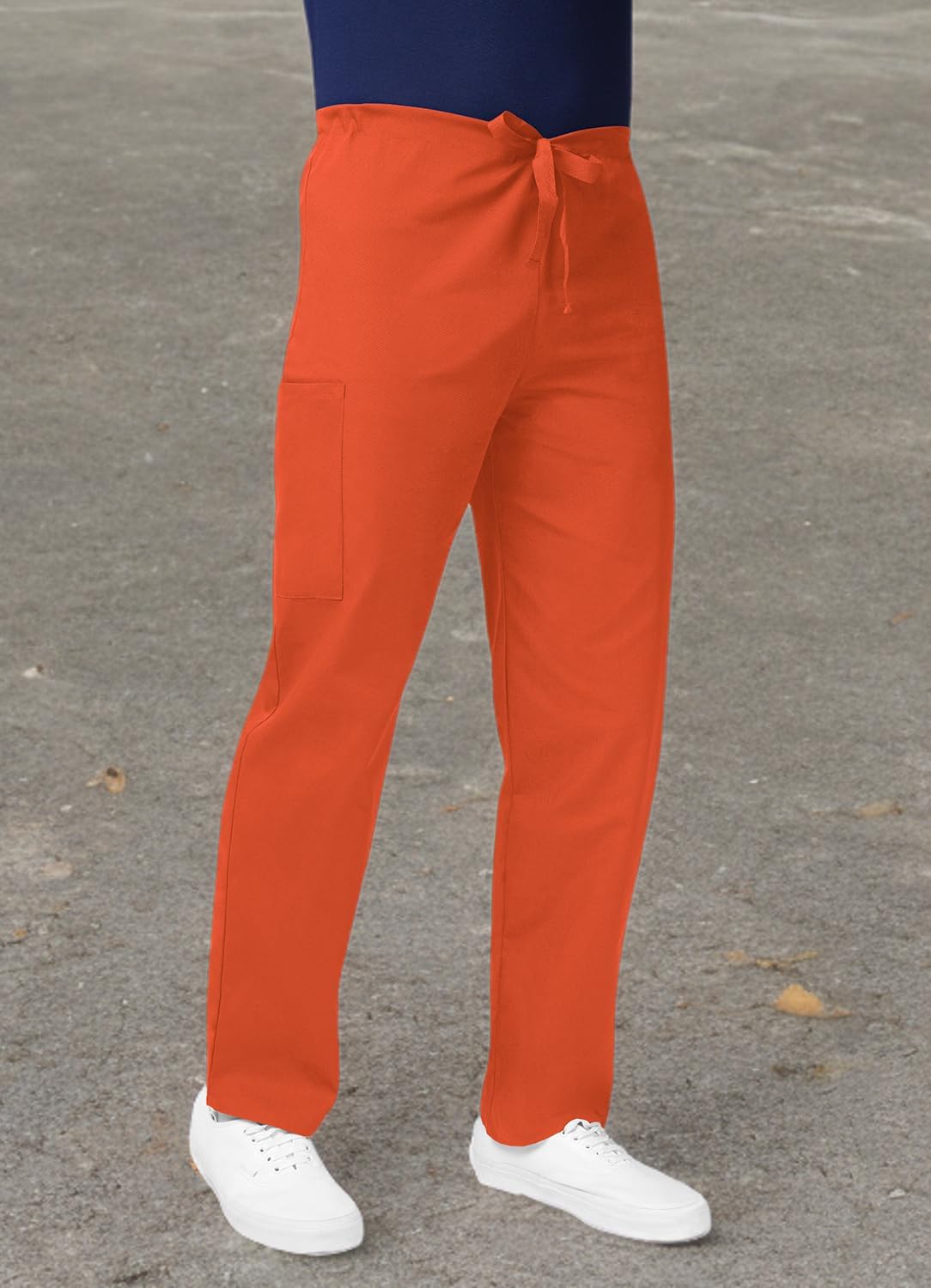 Adar Universal Unisex Scrubs - spodnie ze zwężanymi nogawkami ze sznurkiem, Mandaryński pomarańczowy, S