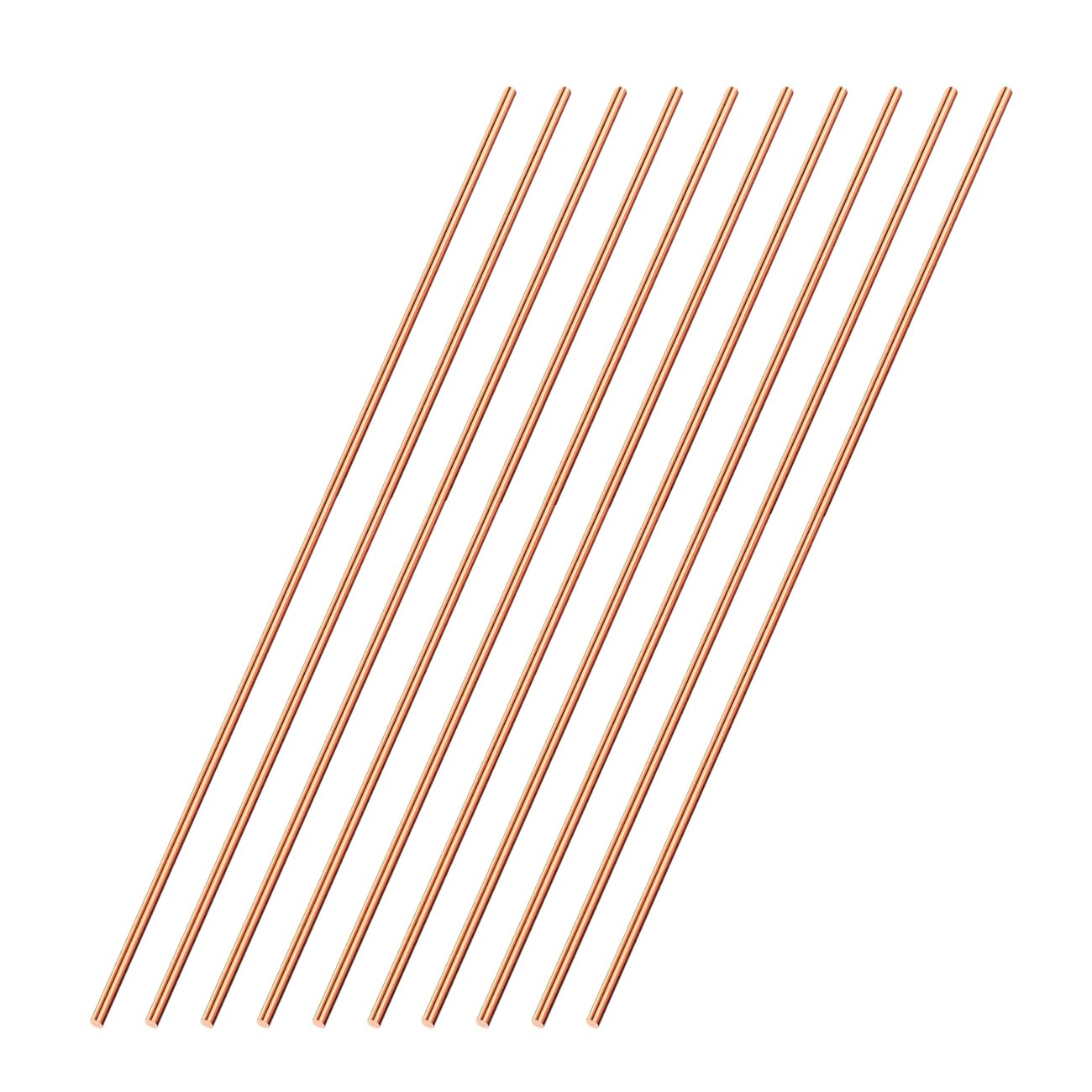 10 PCS Pure Copper Round Rod 0.16"(4mm) Dia 11.8'' Length Bare Copper Metal Rod for Metal Craft Hobbies