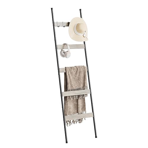 ELYKEN Blanket Ladder for Living Room, Farmhouse 5-Tier Quilt Holder