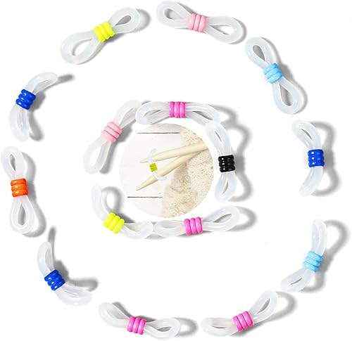 TIESOME 20 tapones para agujas de tejer, coloridos, para tejer, de silicona, para puntadas, protectores de puntos para agujas de tejer, proyectos de