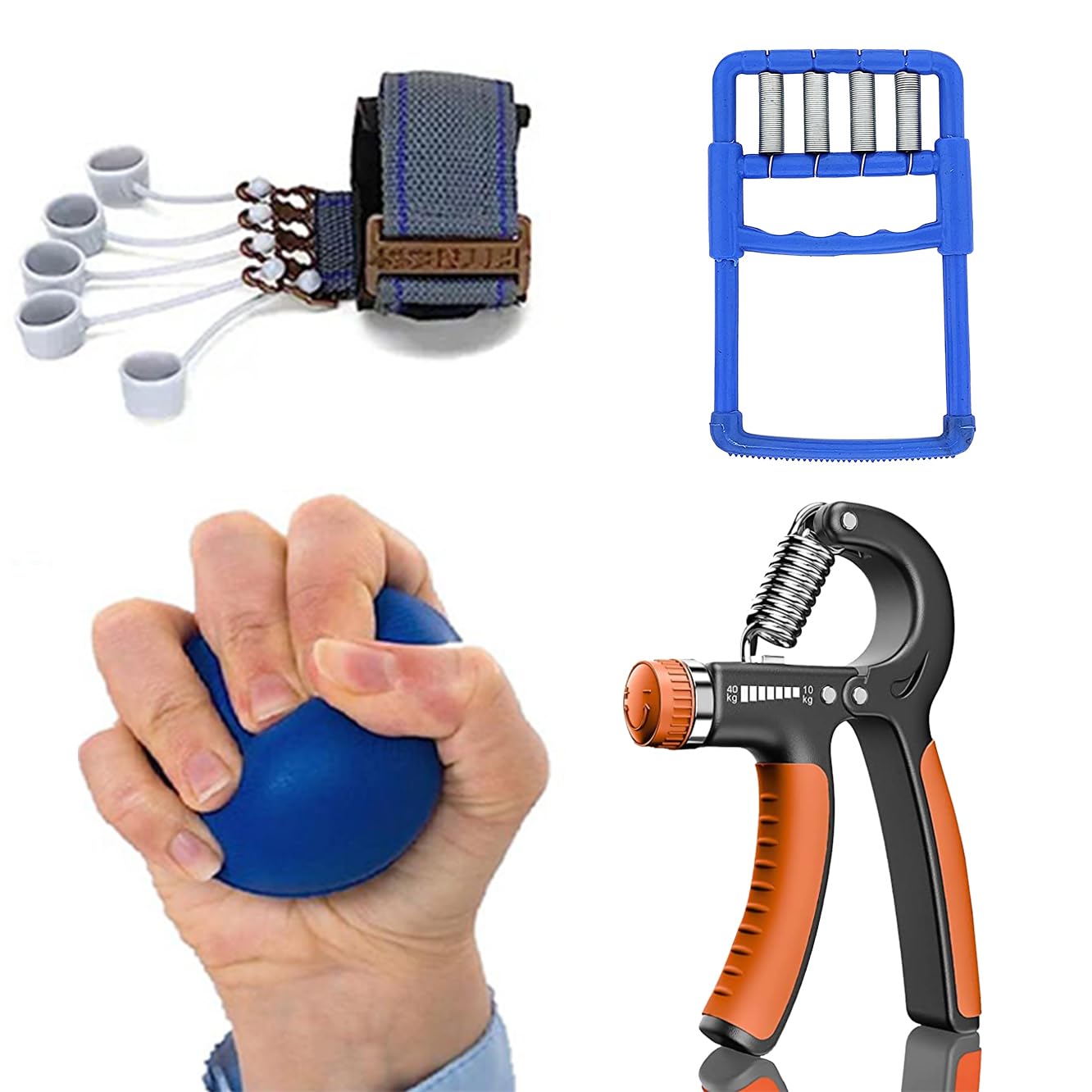 BEATSC Fitness Anywhere: Portable Kit for Arms, Hands, and Stress Relief Pack Of 4 Exerciser Kit - Stress Ball, Hand Grip, Forearm Exerciser, Blue Hand Gripper (B0D36471R5) Amazon Price History, Amazon Price Tracker