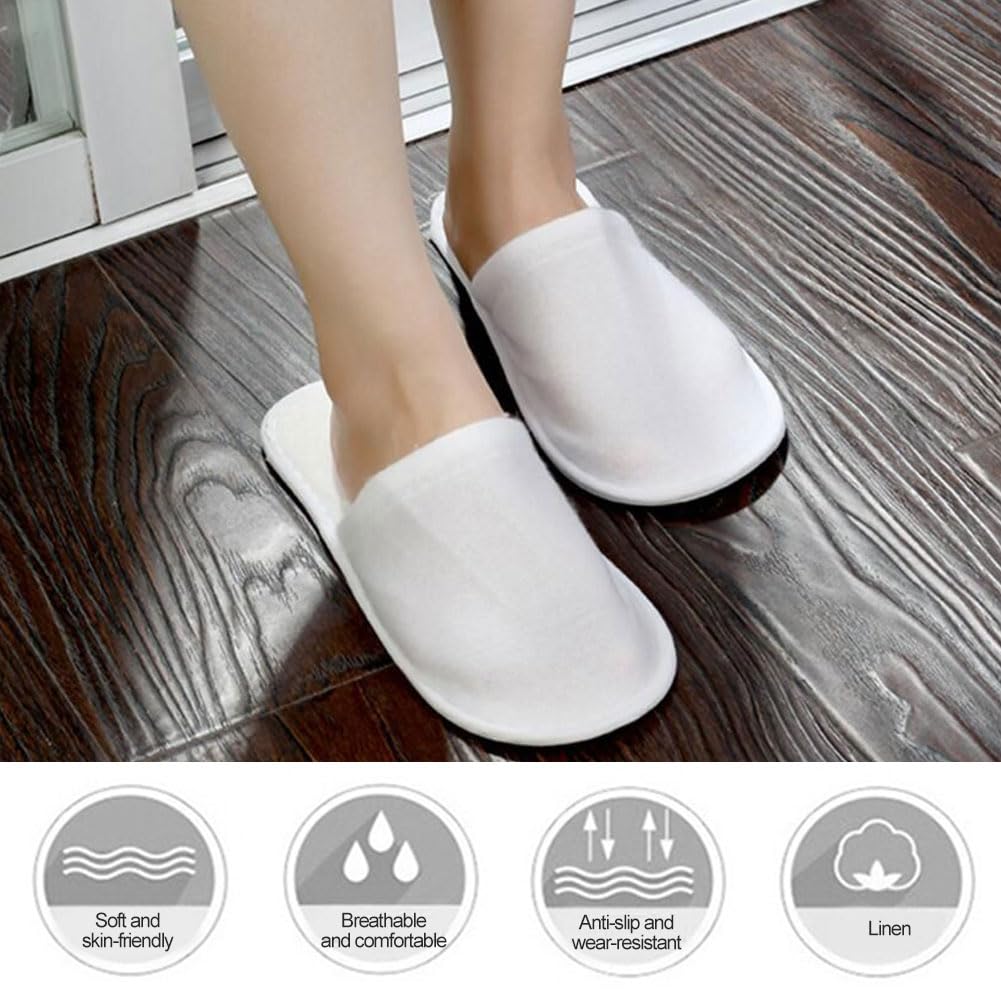 Pantofole Usa e Getta Antiscivolo, 3 Paia Monouso, Ciabatte per Ospiti Hotel, Pantofole in Spugna Premium Unisex