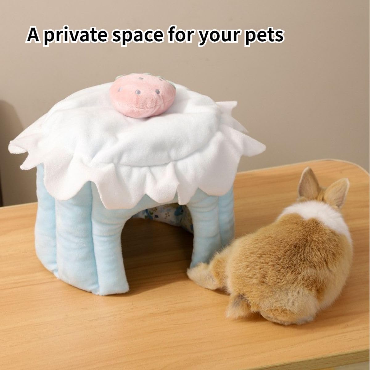 Cake Shaped Guinea Pig Tunnel, Rabbit Tunnel, Guinea Pig Cage Accessories for Bunny, Hamster, Chinchilla, Ferret, Rabbit and Other Small Pets (Blue, L)