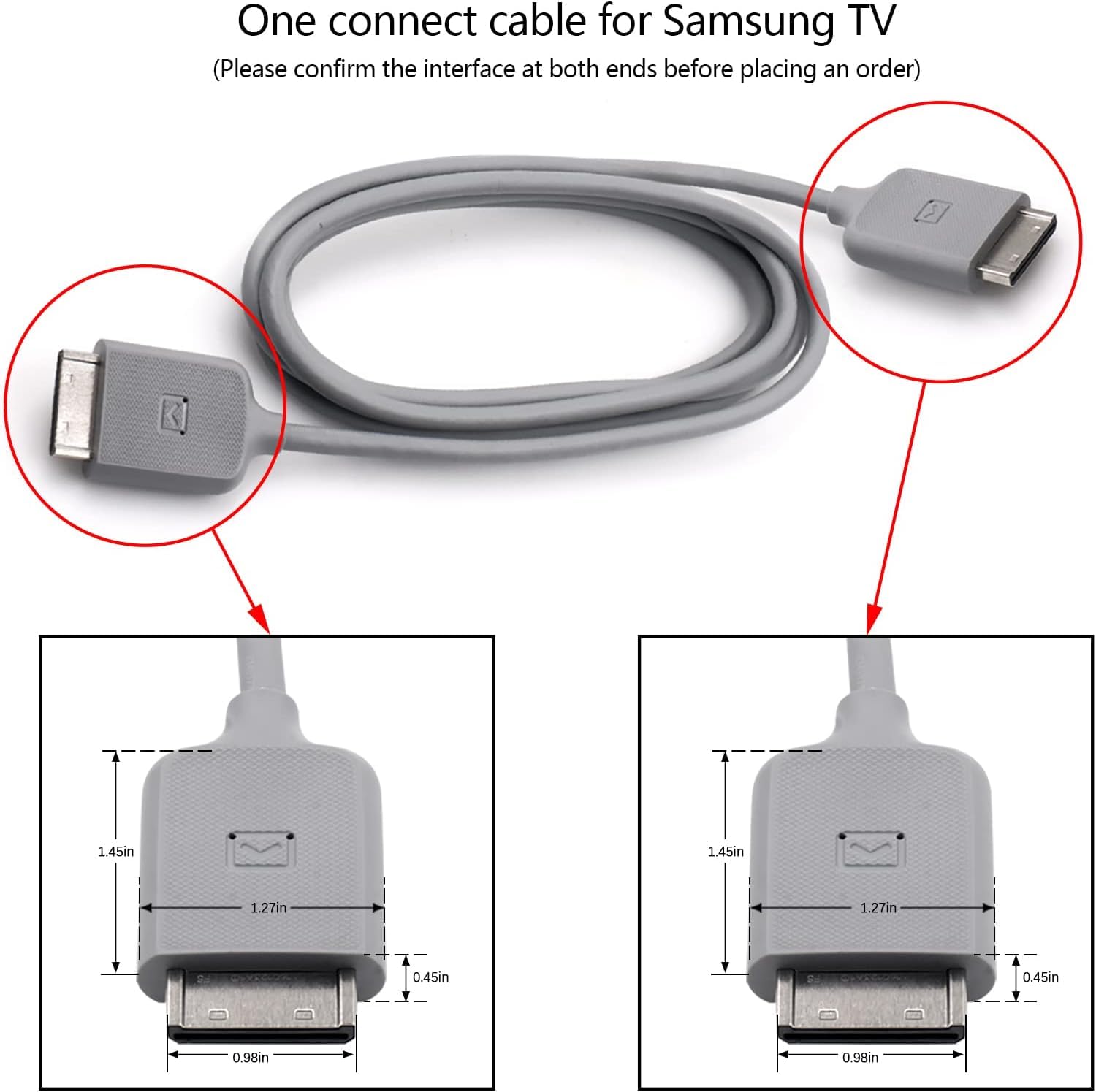 Câble de Connexion TV BN39-02209A Compatible avec Samsung UN49KS8000FXZA