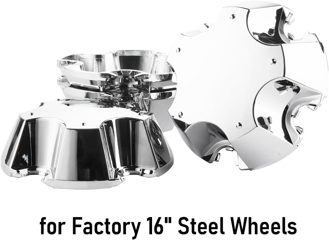 RTrhinoTuning 4 PCS 132mm Wheel Center Caps Commodores with VE & VF Factory 16" Steel Interceptor Pursuit Wheels, OD: 5.2"(132 mm) Chrome Hubcaps