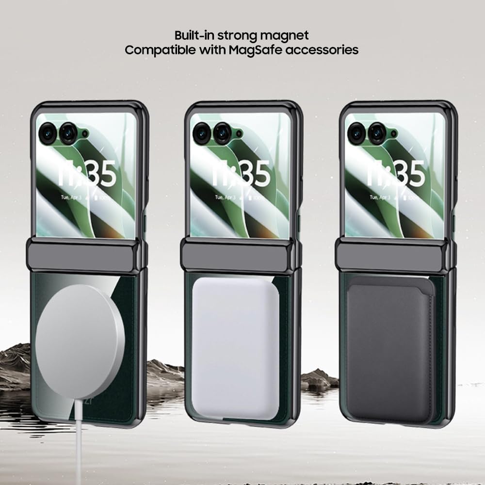 Nakedcellphone Electro Combo for Motorola RAZR Ultra 2025 Phone Case with Belt Clip Holster Holder - Built-in Screen Protector - Hinge Cover - Compatible with MagSafe - Black/Clear - Image 7