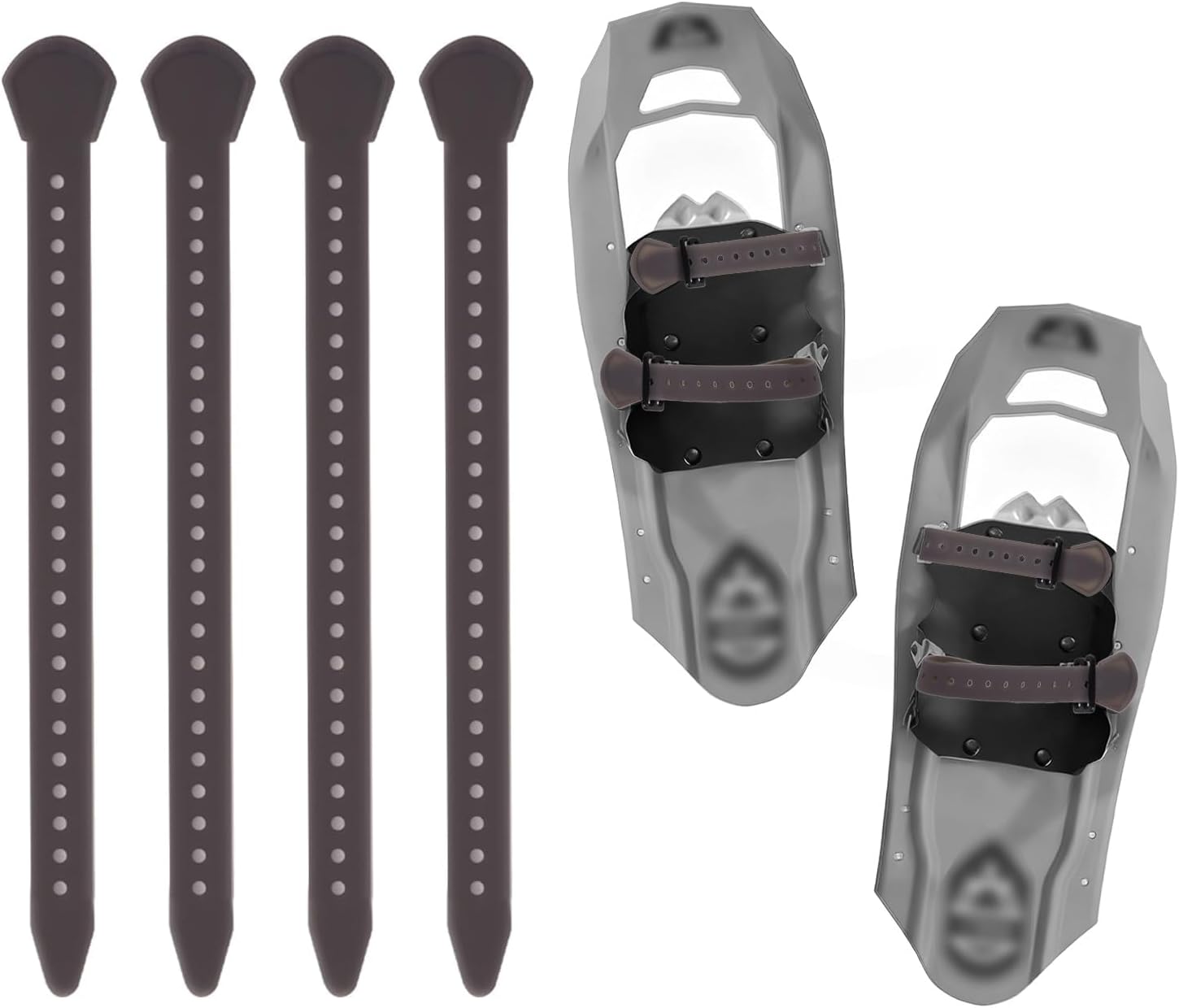 スノーシューストラップ交換キット、調節可能なスキーブーツラップタイ MSR クラシック スノーシューストラップ、スキーブーツバインデ