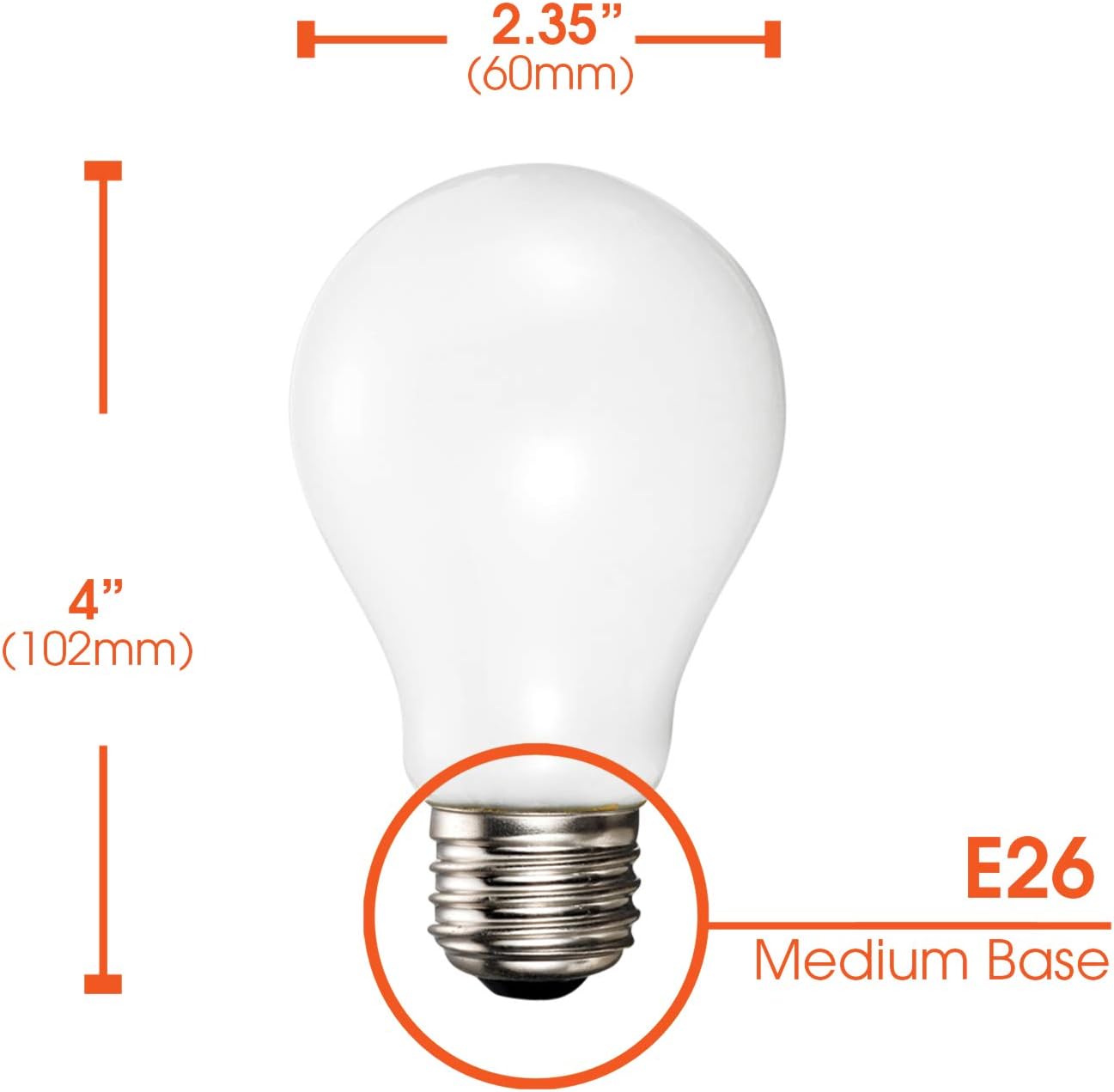 A19 Soft White Halogen Light Bulb, 29 Watt, (40W Equivalent), 2700K Soft White, E26 Medium Base, 360 Lumens, 120V (8 Pack)