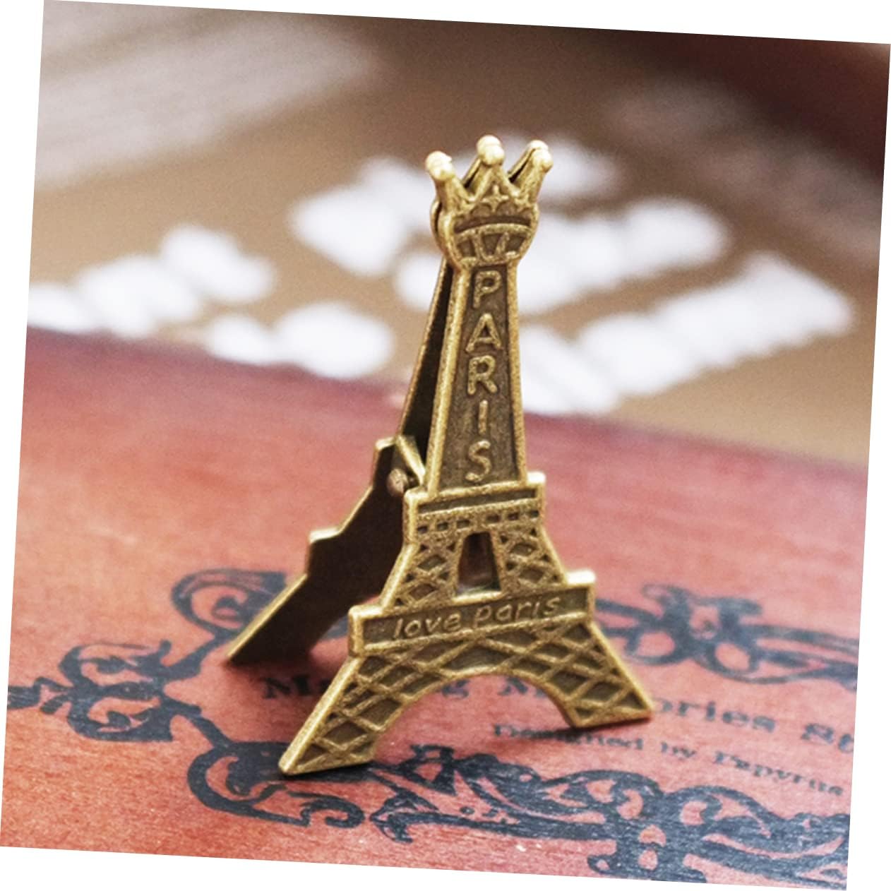 KICHOUSE 36pcs Eiffel Tower Metal Memo Clips Creative Holders for Desk Decor Sturdy Photo Note Holders for Weddings Parties Home Office Use
