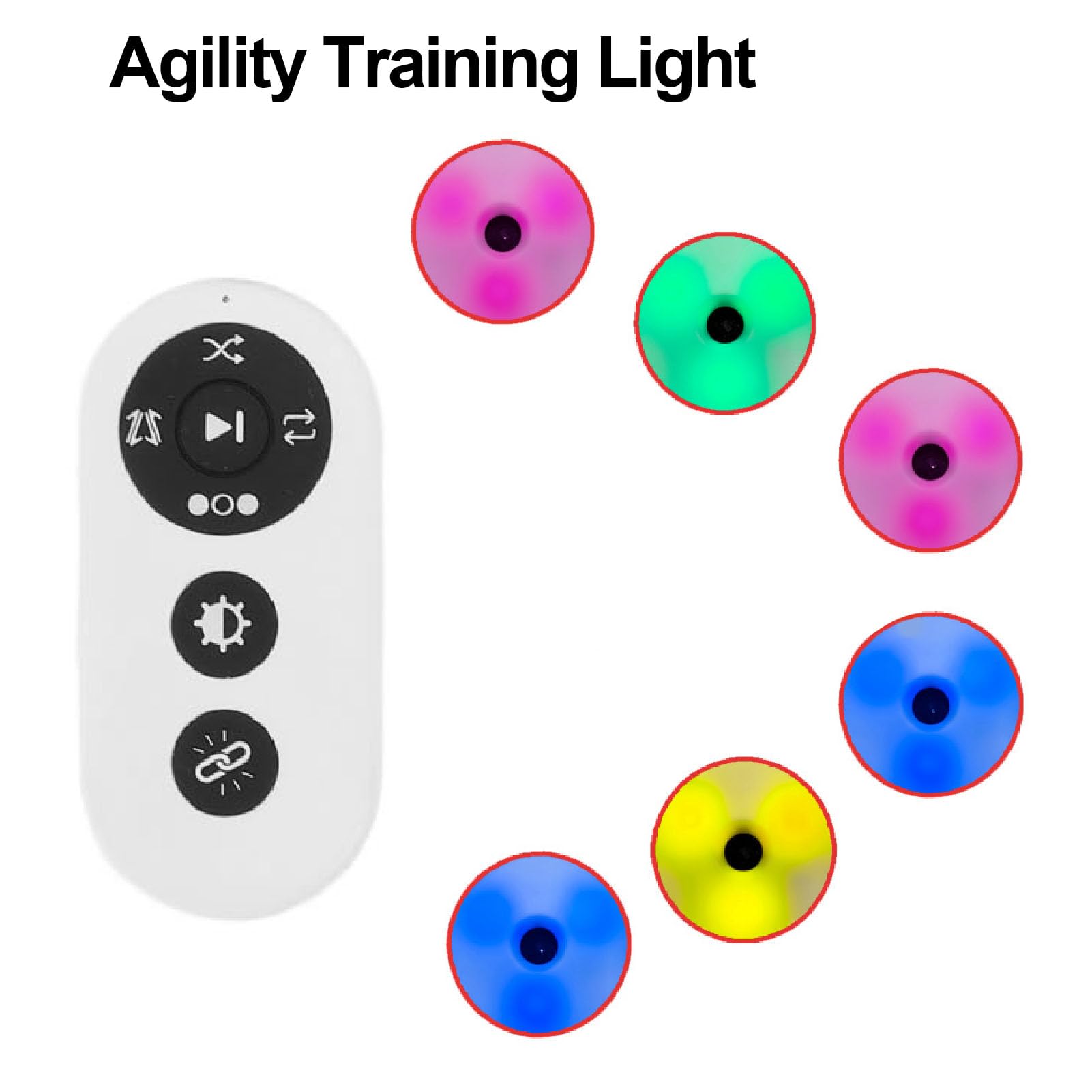 Kit D'éclairage Intelligent D'entraînement d'agilité, Entraîneur de Lumières de Sport, 4 Modes D'entraînement et Télécommande Intelligente pour Le Football, Le Tennis, Le