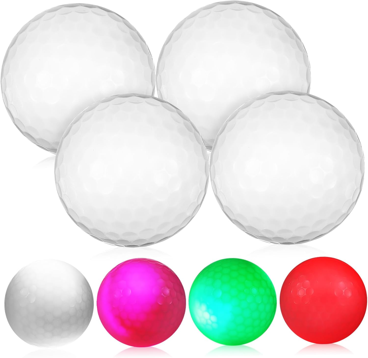 Mikikit 8 Pack Led Golf Balls Luminous Glow Balls for Practice Game Night Visibility Flashing
