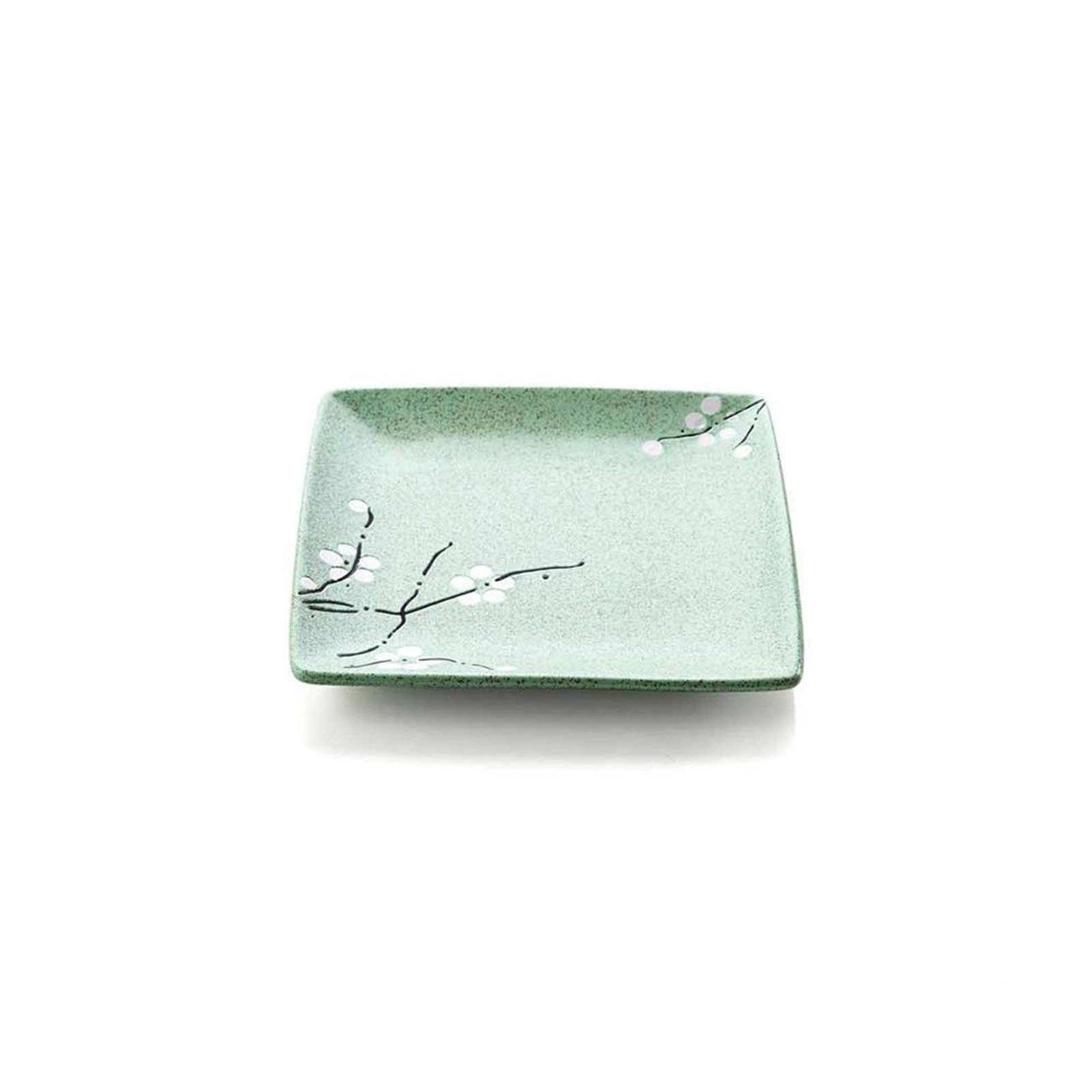 Assiettes de cuisine en céramique gâteau dessert collation petite assiette verte 15cm