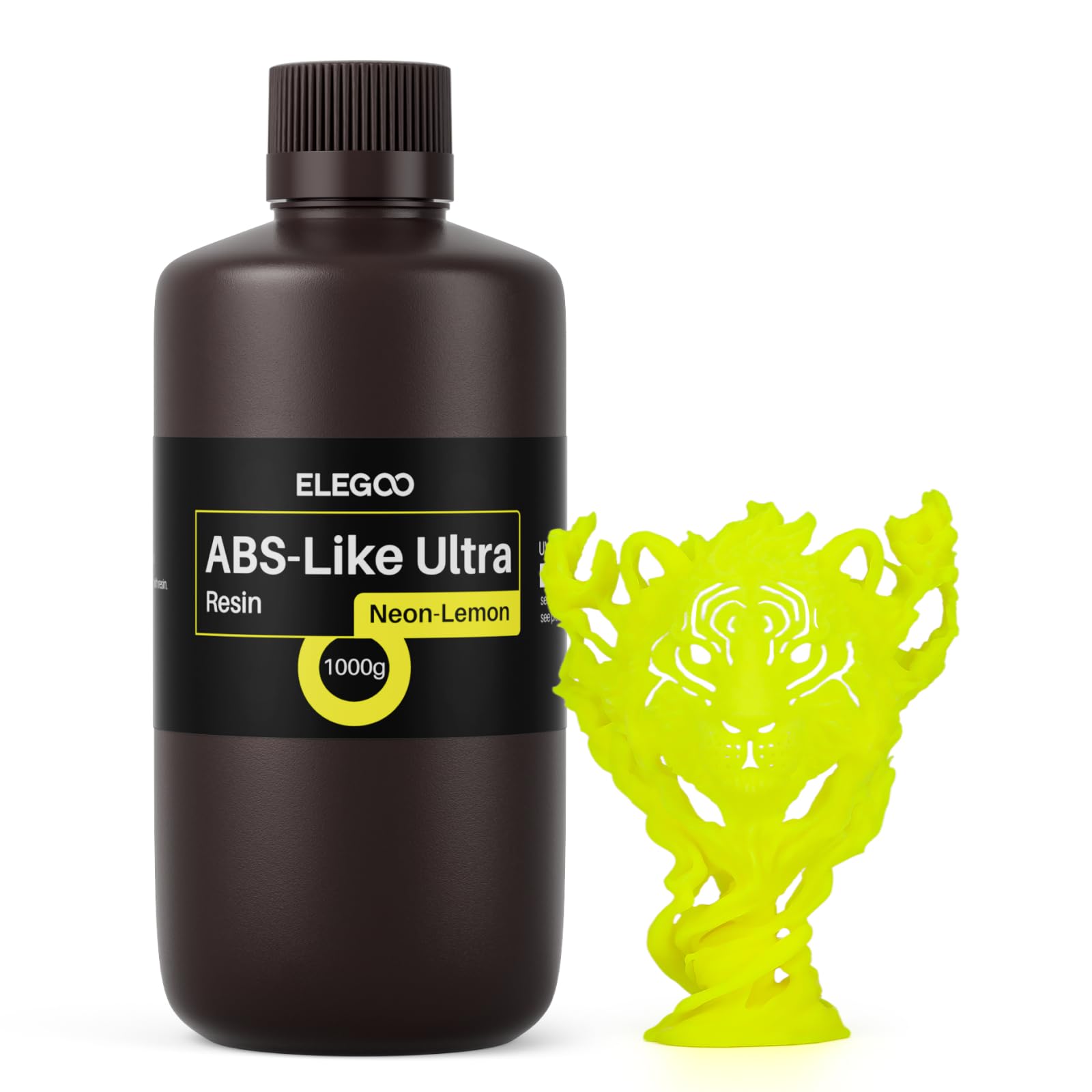 ELEGOO Resina ABS-Like Ultra 1kg Amarillo limón - Alta Flexibilidad, Dureza y Resistencia al Impacto - Alta Precisión, Baja Contracción - Curado Rápido - Compatible LCD 405nm