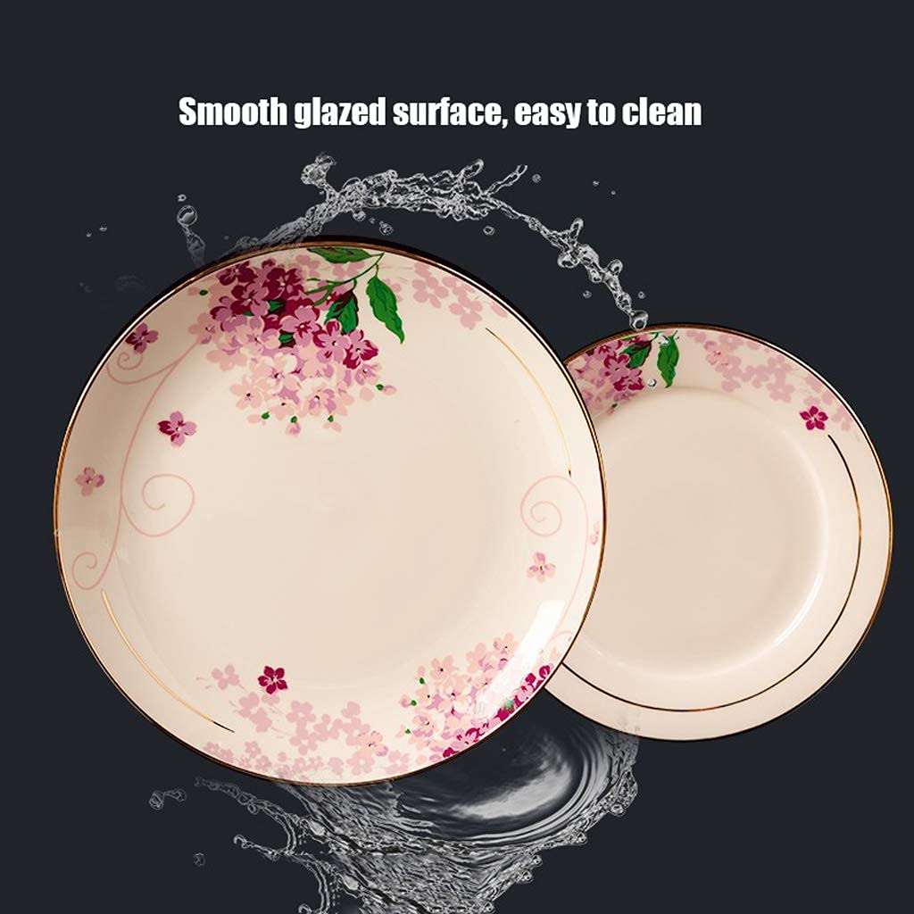 H3TF5J Ceramiczny zestaw zastawy stołowej, 50 sztuk złota zastawa stołowa, zdrowa glazura o wysokiej temperaturze, rodzinna restauracja, prezent urodzinowy ślubny
