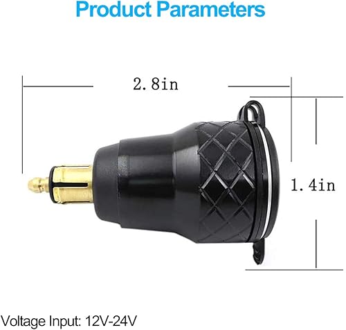 Miniatura 5 de iMESTOU Cargador de alimentación DIN a USB dual para motocicleta, carga rápida, adaptador USB 3.0 DIN de aluminio con voltímetro compatible con BMW