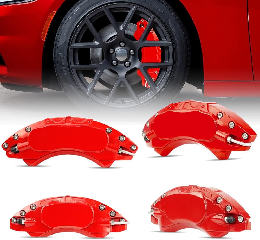 Amazon 新型 ダッジ チャージャー キャリパーカバー ブレーキ キャリパーカバー アルミ製 フロント&リア車輪に対応 ホイール内部