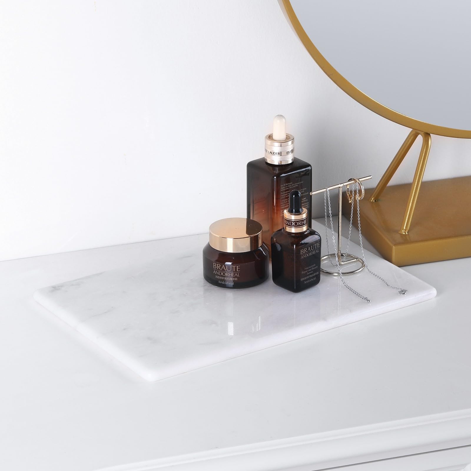 Vassoio Da Bagno In Marmo Naturale Africa - Decorativo Per Lavabo E Vasca