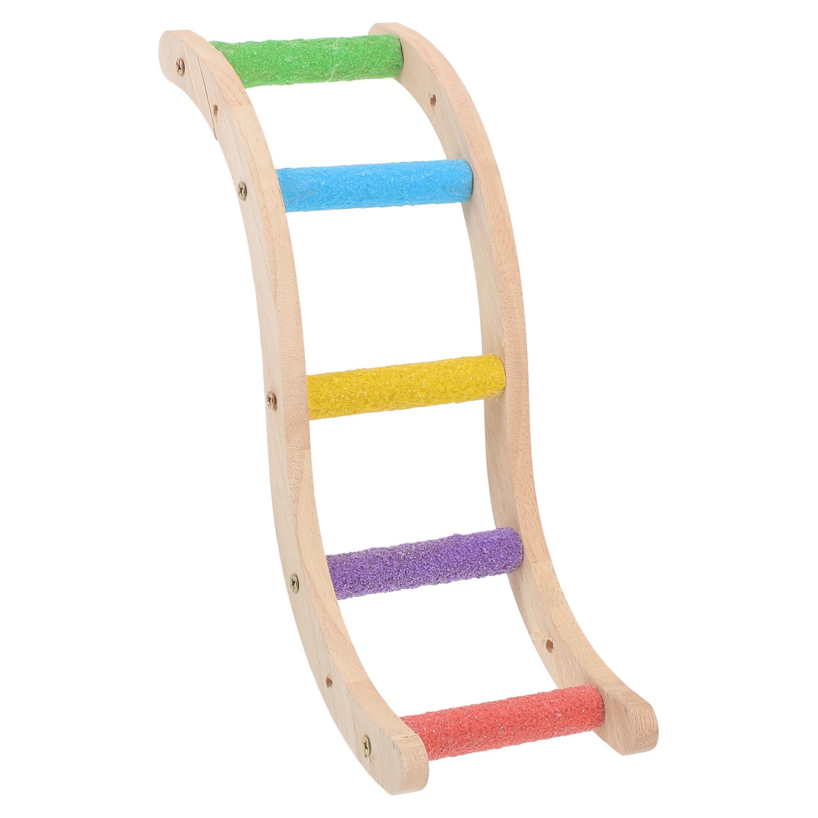 Levemolo Parrot Ladder Bridge Wooden Climbing Toy for Birds Safe Fun Parrot Cage Accessory Bird Training Ladder Random Color