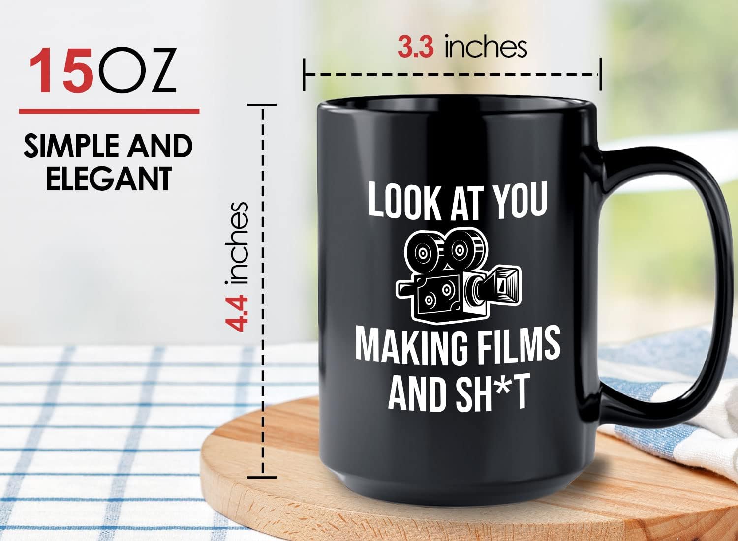 Director Coffee Mug 15oz Black - look at you making films and shit - Director Manager Boss Leader Coworker Appreciation Work Bestie