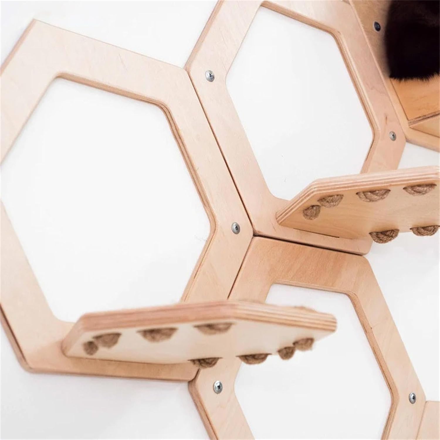 Cat Scratcher, Wall Mounted Cat Climbing Step Shelf Cats Indoor Entertainment Kitten Hideaway Platform Tower Cats Furniture