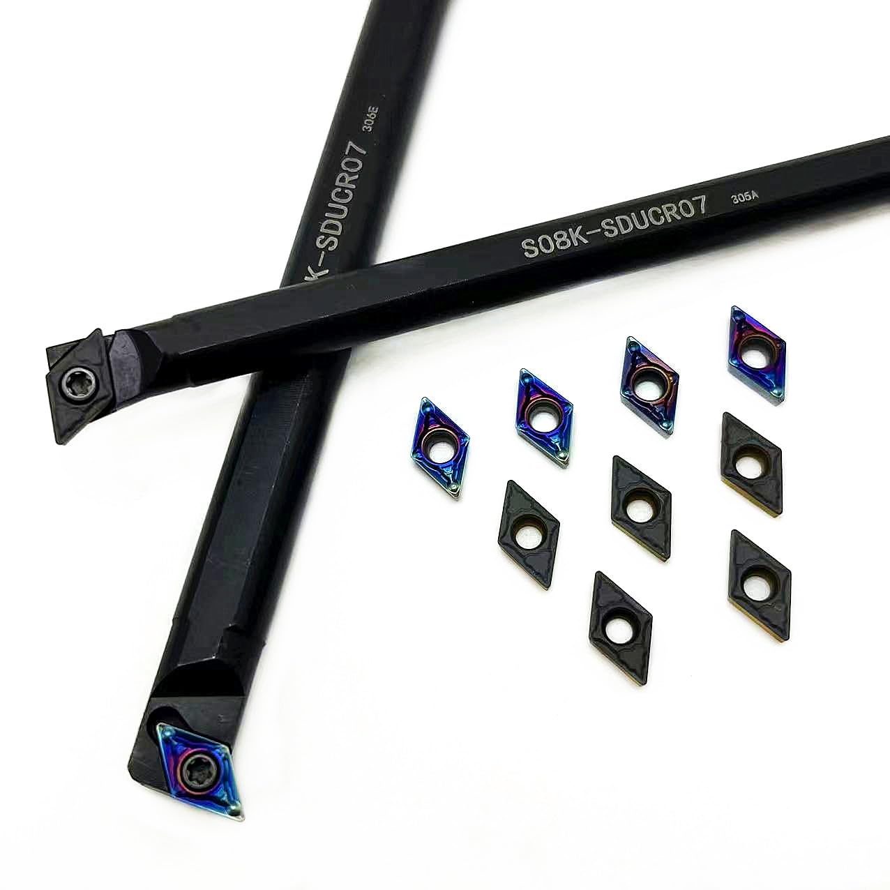 1 pièce S08K SDUCR07 S10K S12M S14N S16Q SDUCR07 Outils de tournage indexables pour barre d'alésage + 10 inserts de tournage DCMT070204 (S16Q SDUCR07) (S16Q SDUCR07)
