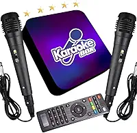 Sistema de Karaokê Profissional com Pontuação, +2000 Músicas, 2 Microfones, Cabo HDMI, Teclado Numérico
