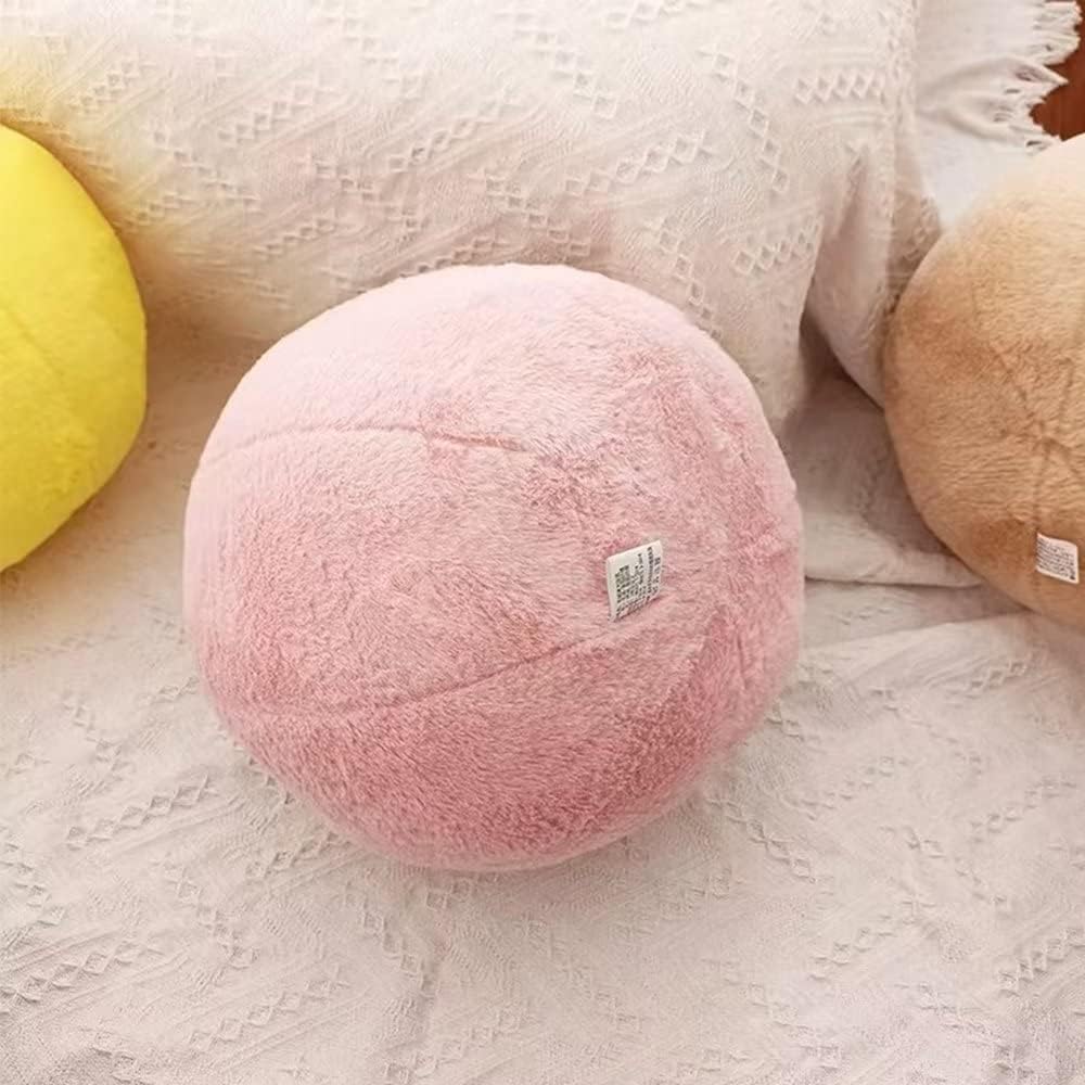 HZWLFA Ball Pillow 11.8" Pink Sphere Pillow Round Throw Pillows Plush Ball Stylish