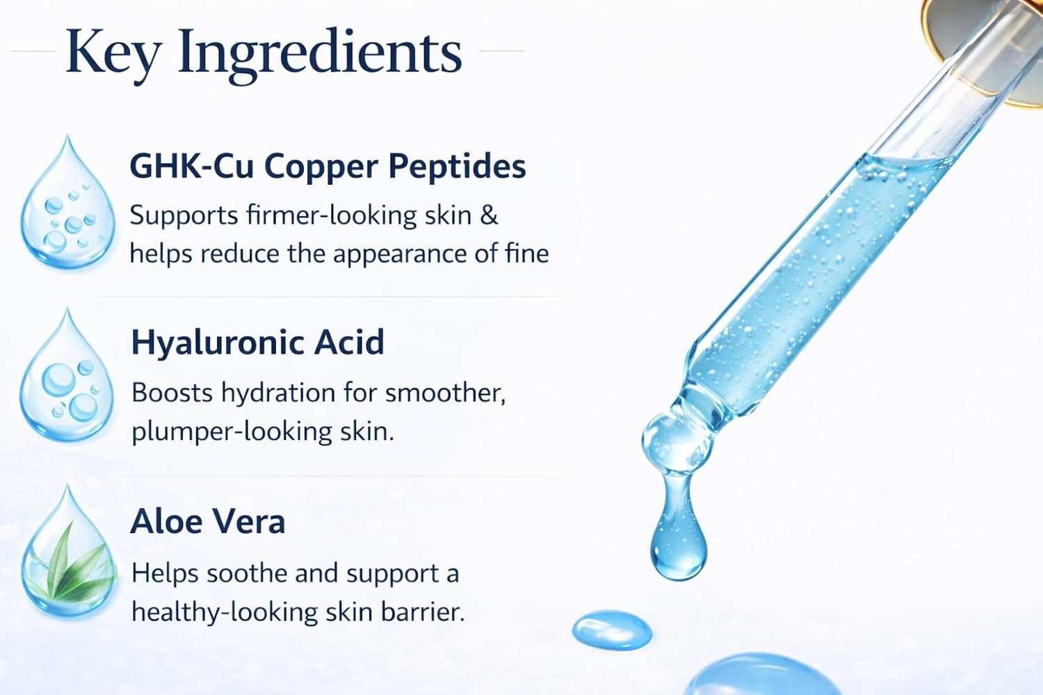 1.5% GHK-Cu Copper Peptides Facial Serum for Building Collagen and Anti-Aging for Fine Lines and Skin Elasticity Small Batch Production - Made and Sourced in the USA (1 OZ.)