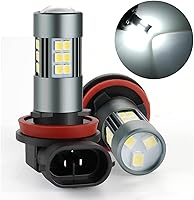 iFunyLED H11 LED Fog Lights Bulbs 300% Brighter 6500K Cool White H8 H16 Plug & Play for Cars Trucks SUVs Pack of 2