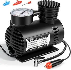Compressor de Ar Portatil, 300PSI, Potencia 50w, Pode Ser ligado ao Sistema de 12 V do Veículo, Mini Compressor de Ar Portatil, Fácil de Transportar