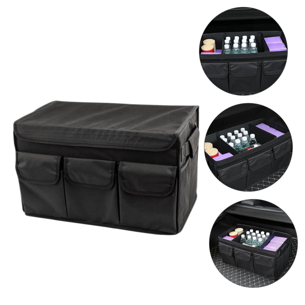 Anneome Organizer Pieghevole per Baule Auto, Capienza Grande, Nero