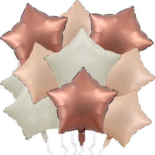 KALOR Globos de Mylar de estrella rosa degradado de 18 pulgadas, 10 globos de helio en forma de estrella rosa y blanca para bodas, baby shower,